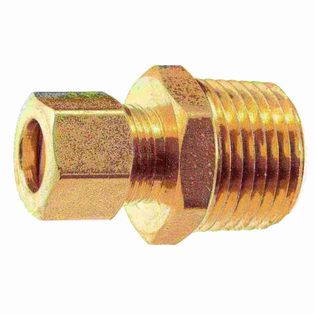 Midwest Fastener 3/8" OD x 1/2MIP Brass Compression Pipe Connectors 2PK 34485